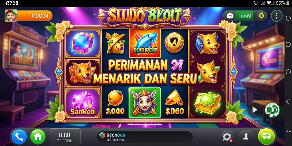Tampilan seru dari gameplay Slot 8768 dengan animasi menarik.