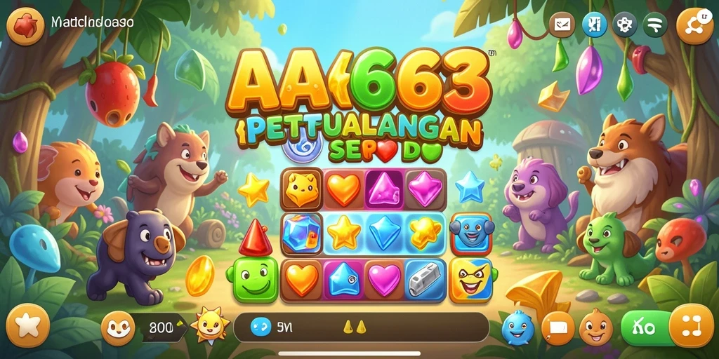 Gameplay AA666 dengan tantangan seru dalam Match-3.
