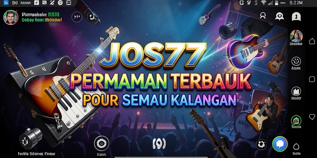 Screenshot JOS77 menampilkan antarmuka permainan musik yang menarik dan interaktif.