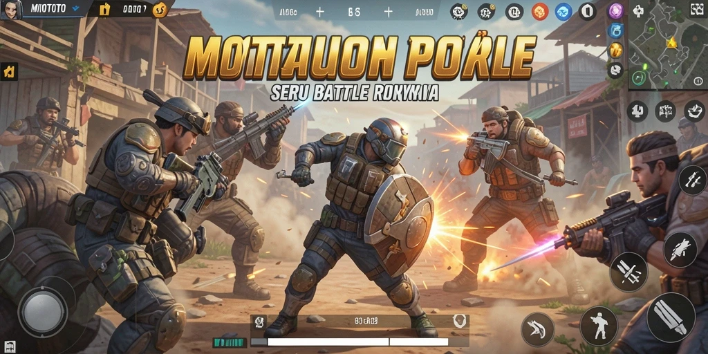 Screenshot MIOTOTO menampilkan intensitas gameplay Battle Royale yang menegangkan.