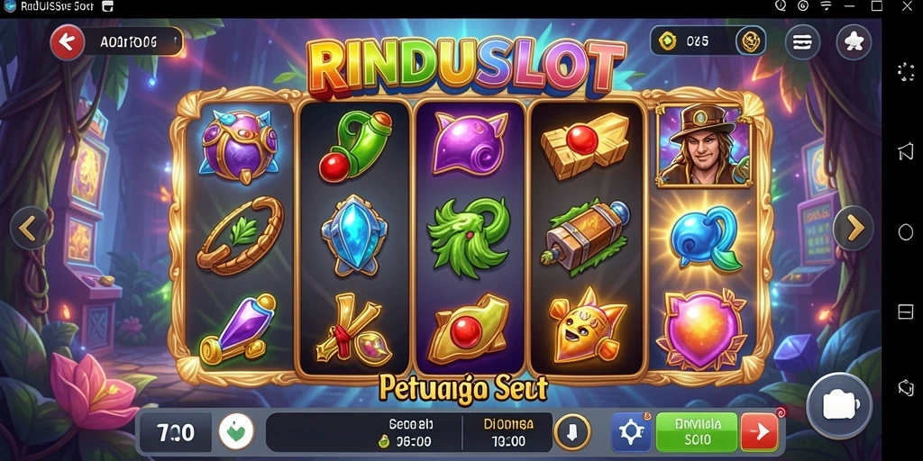 Screenshot RINDUSLOT menampilkan gameplay slot yang seru dan penuh petualangan.