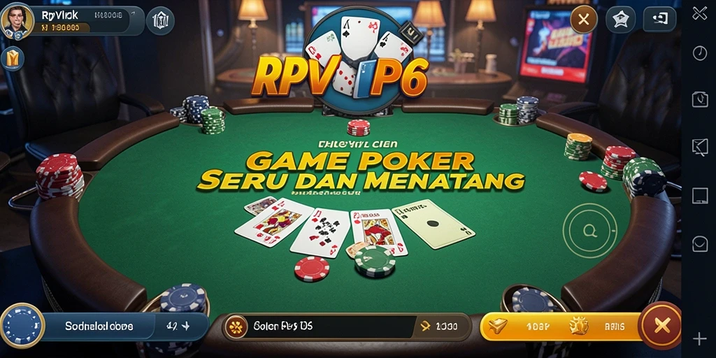 Tampilan gameplay RPVIP6 yang menarik dengan suasana poker yang seru.