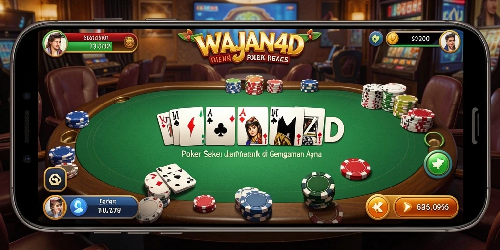 Tampilan menarik dari gameplay poker di WAJAN4D.